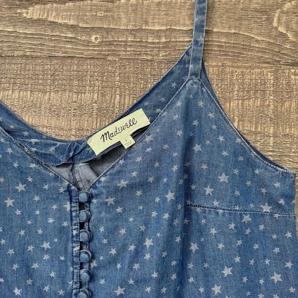 Madewell Denim Button-Down Cami in Star Jacquard 2 - Picture 3 of 8